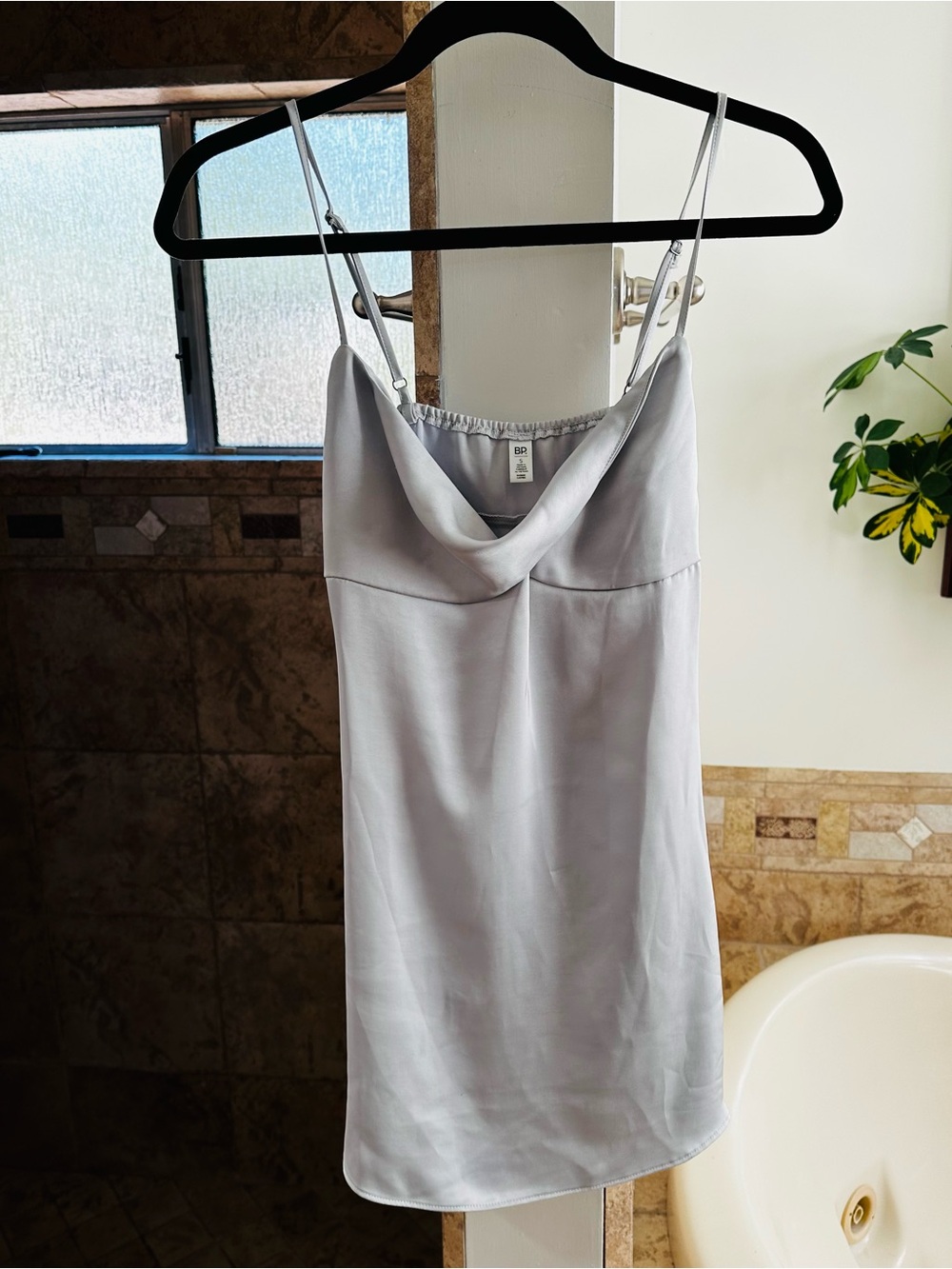 BP Nordstrom Silver Gray Satin Mini Slip Dress Size S